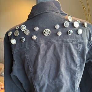 Vintage Chico’s Design Embellished Denim Jacket - Size 1 (Small) - Art to Wear